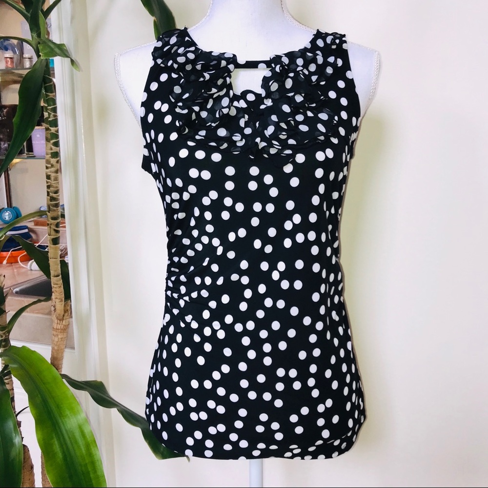 White House Black Market black and white tank top